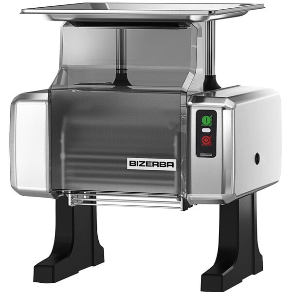 A Bizerba S111 PLUS-1 electric meat strip cutter and tenderizer with a glass cover.