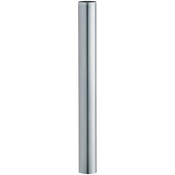 A silver pipe with a black stripe on a white background.