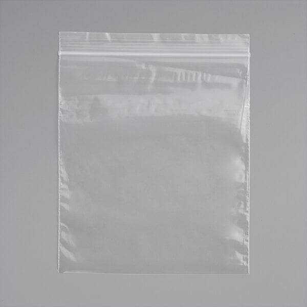 A clear plastic Clear Line seal top bag with a white edge.