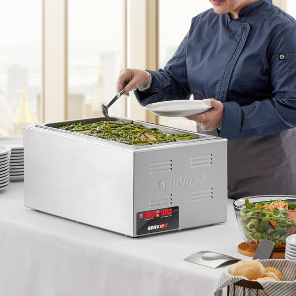 ServIt FW150 12" x 20" Full Size Electric Countertop Food Warmer with Digital Controls - 120V, 1500W