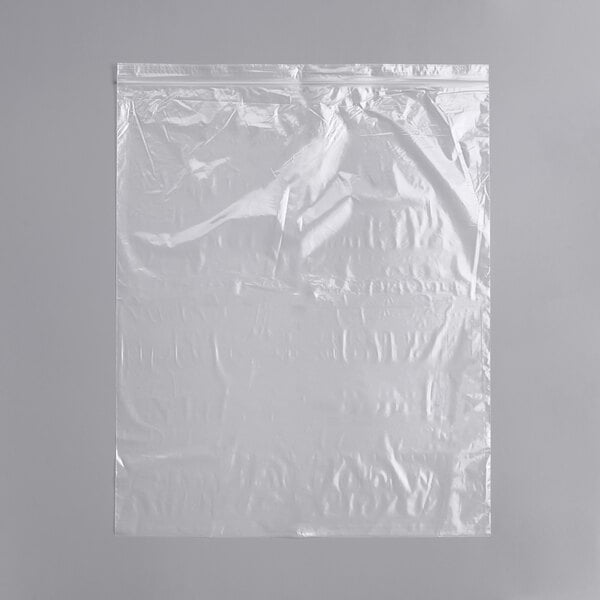 A clear plastic seal top bag with a white border.
