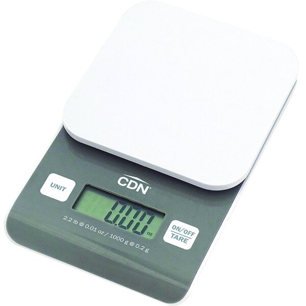 A CDN digital portion scale with a screen.