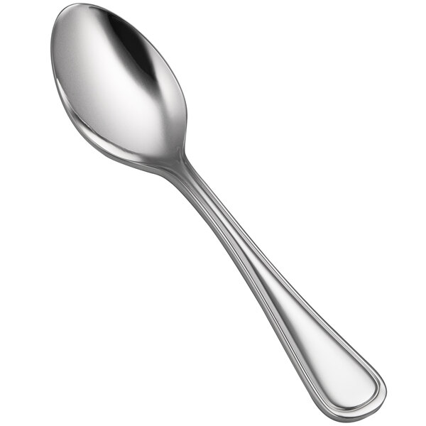A Bon Chef Ravello stainless steel demitasse spoon with a silver handle and spoon.