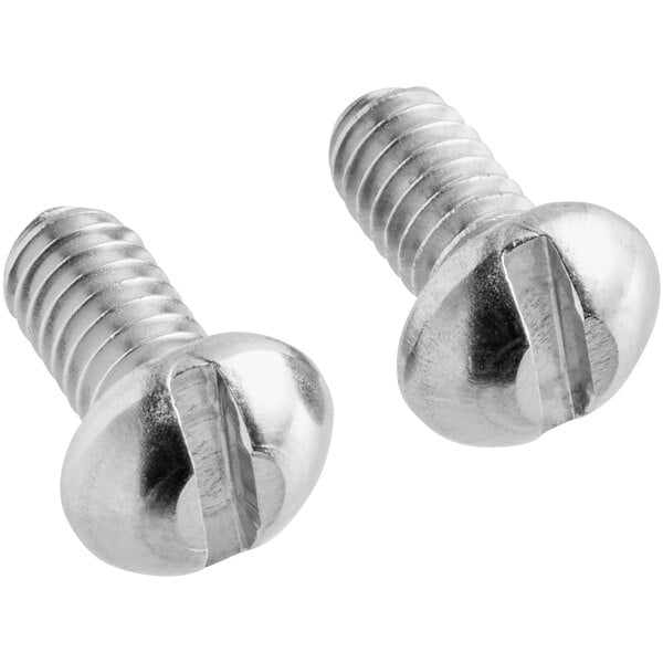 A close-up of two Garde can opener screws.