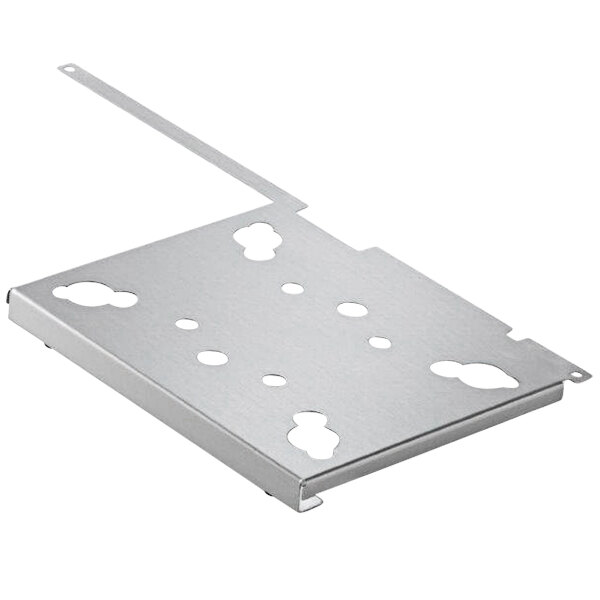 A metal scale platform with holes.