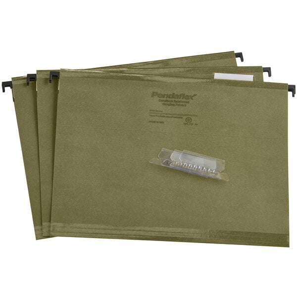 A box of 20 green Pendaflex SureHook standard hanging folders.