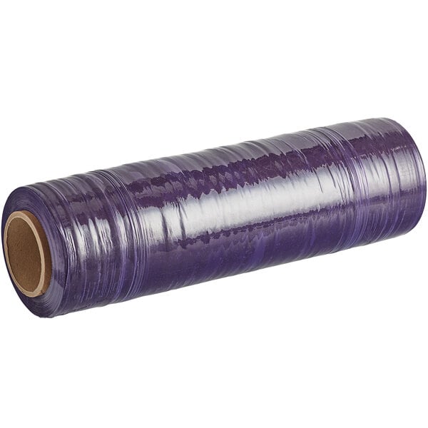 A roll of purple Lavex stretch wrap on a white background.