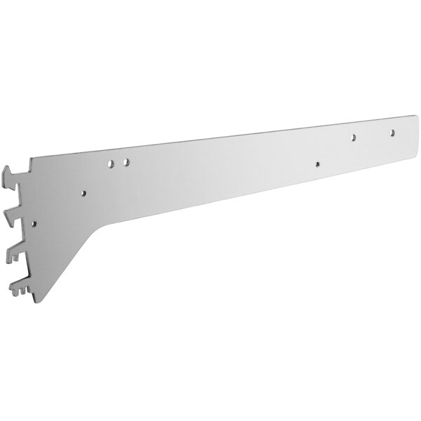 A white metal bracket with holes.