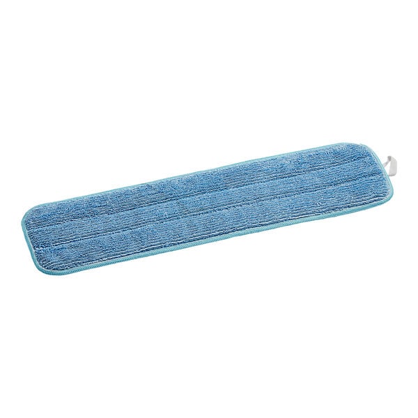 Lavex 18" Blue Microfiber Hook & Loop Wet / Dry Mop Pad