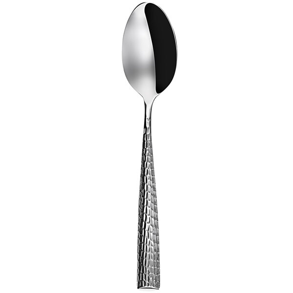 A Sola stainless steel serving spoon with a textured handle.
