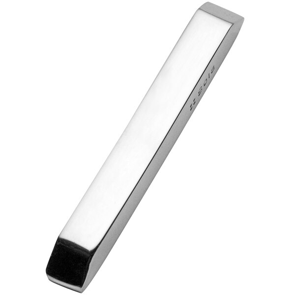A long silver rectangular Sola stainless steel chopstick rest.