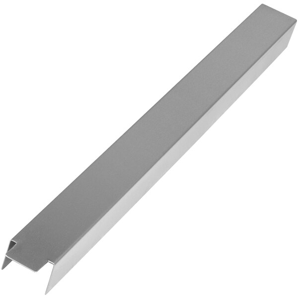 A long rectangular stainless steel metal connector strip.
