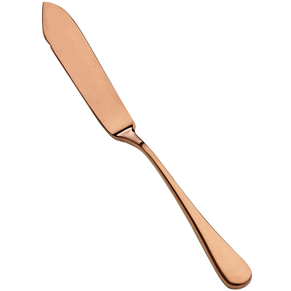 A Bon Chef rose gold butter knife with a stainless steel blade.