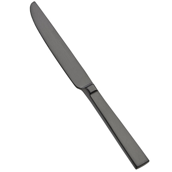 A Bon Chef stainless steel knife with a matte black handle.
