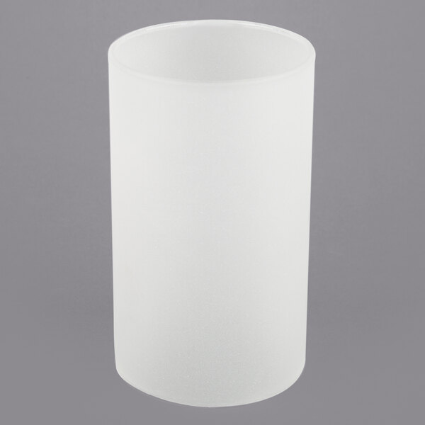 A white cylinder with a grey background.