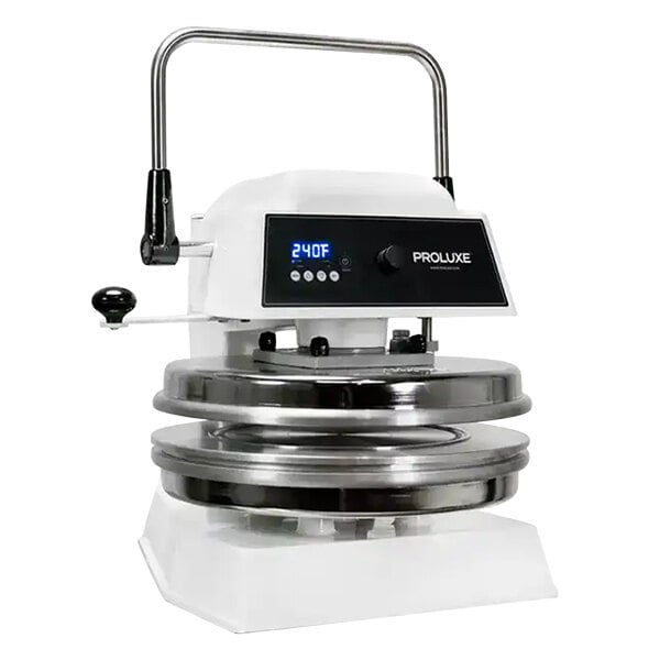 A white and black Proluxe Endurance Pro X2M manual dough press.