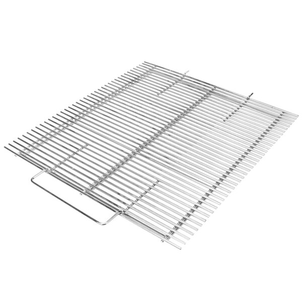 A Bakers Pride stainless steel top grate with a handle.