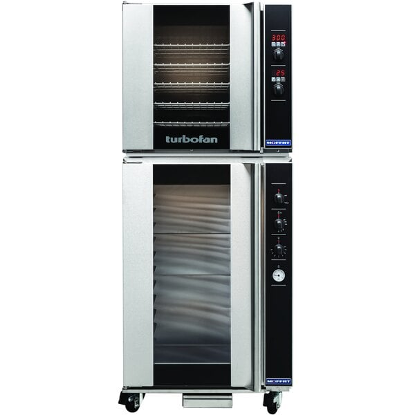 A Moffat Turbofan double convection oven with two racks.