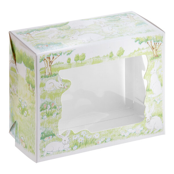 7 1/2" x 5" x 10" Window Bakery Box with Easter Design - 100/Bundle