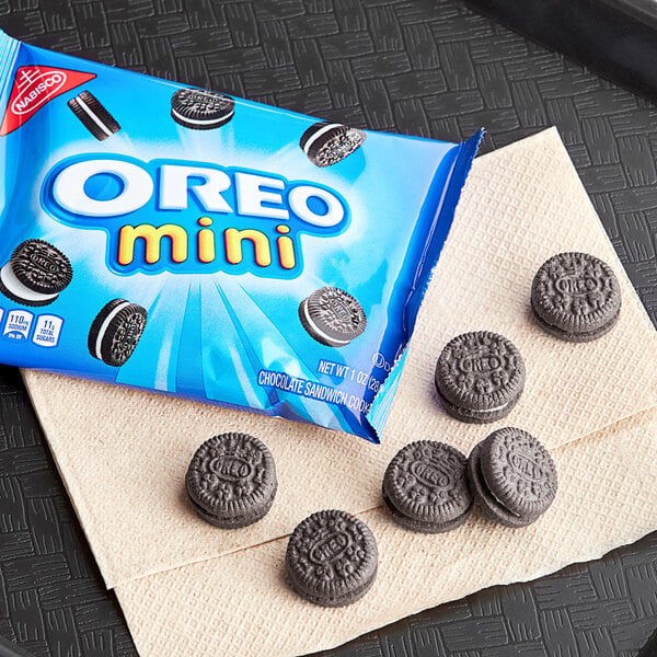 A package of Nabisco Oreo Mini Cookies on a table.