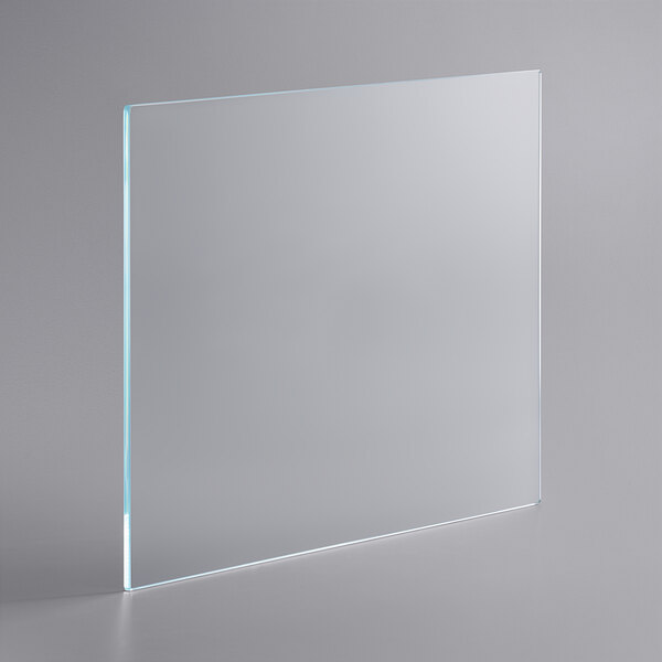 A clear square glass panel.