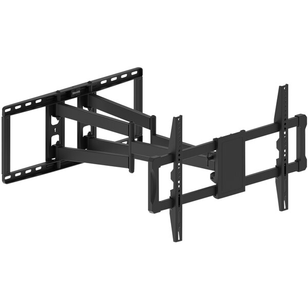 A black RCA double arm television wall mount bracket.