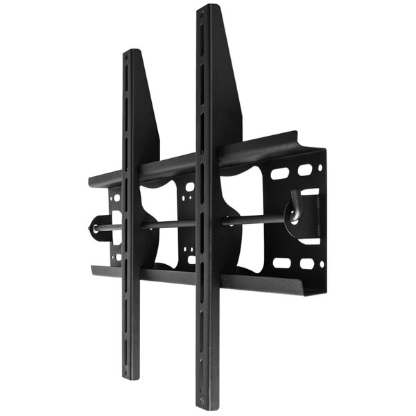 A black metal television tilt mount with two black metal rods.