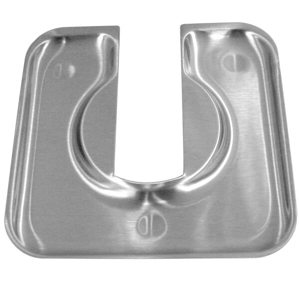 A stainless steel Wells drip tray with two holes in it.