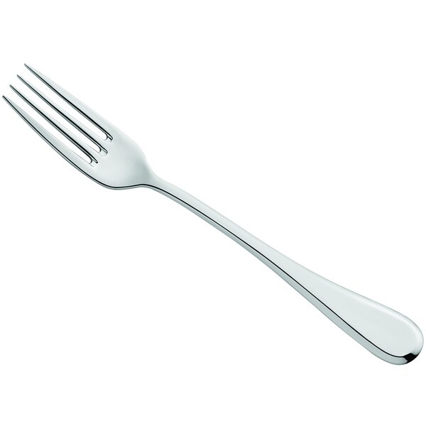 An Amefa stainless steel dessert fork with a silver handle.