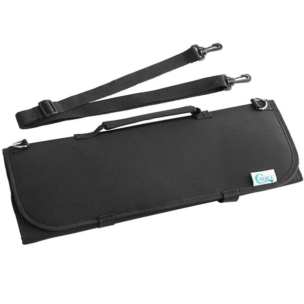 A black nylon Choice knife roll with straps.