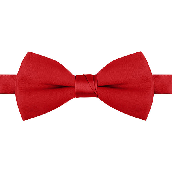 A Henry Segal red poly-satin bow tie with an adjustable band.