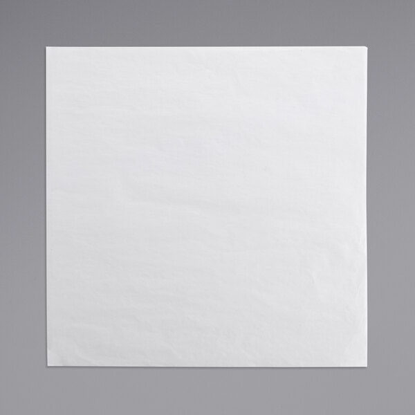 A white square paper with a gray background.