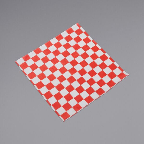 A red and white checkered deli wrap paper.
