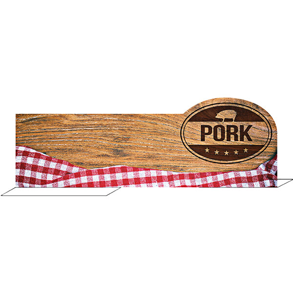 A Ketchum Manufacturing wood pork meat case divider.