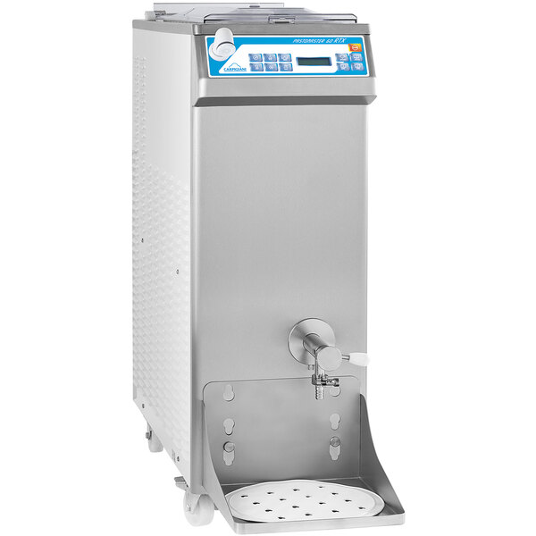 A Carpigiani water cooled pasteurizer machine with a screen.