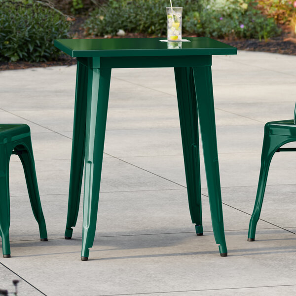 Lancaster Table & Seating Alloy Series 24" x 24" Emerald Green Standard Height Outdoor Table