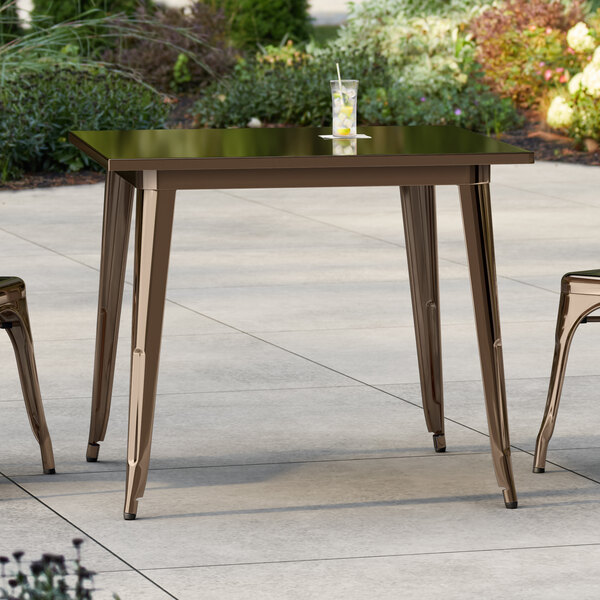 Lancaster Table & Seating Alloy Series 36" x 36" Copper Standard Height Outdoor Table