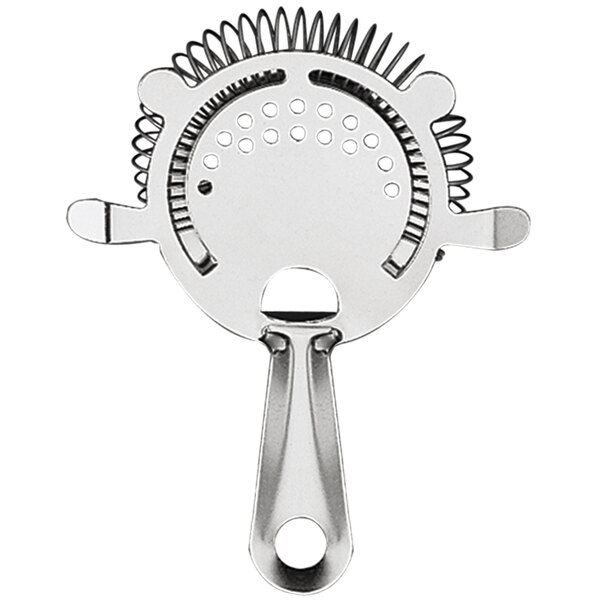 An American Metalcraft stainless steel bar strainer with a handle.