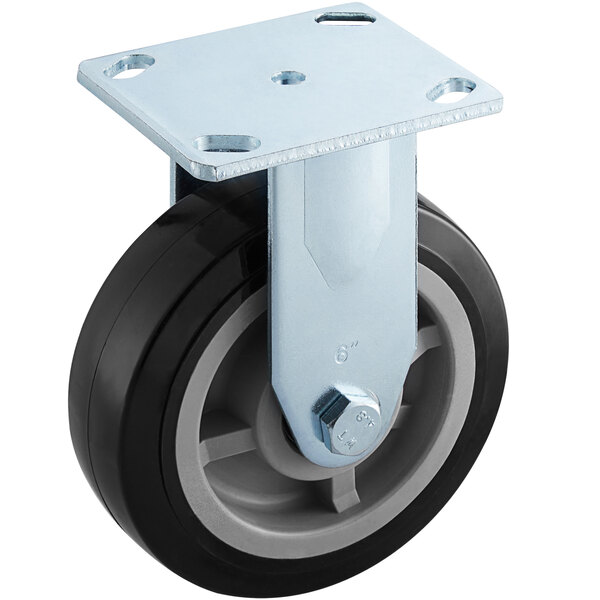 A metal plate with a black wheel for a Lavex Tilt / Cube Truck.