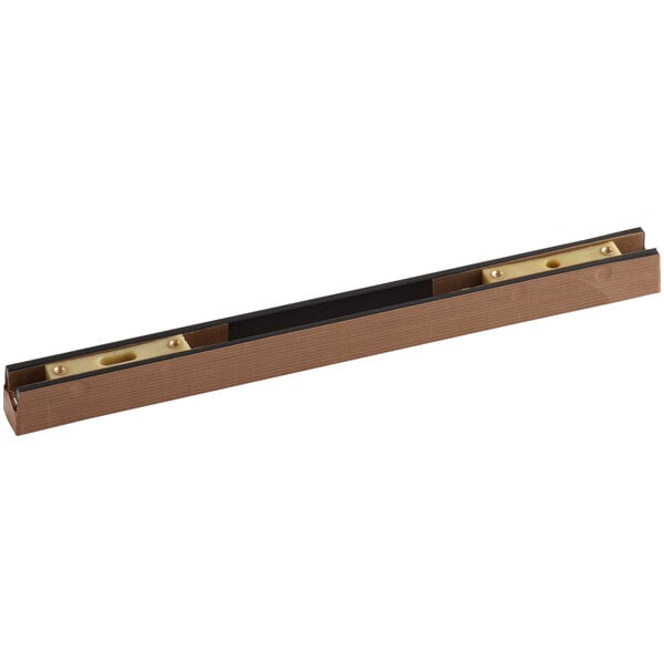A brown and black rectangular wooden seal bar.