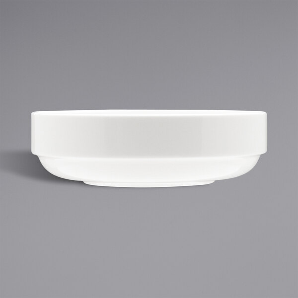 A Fortessa Ilona bright white china bowl.