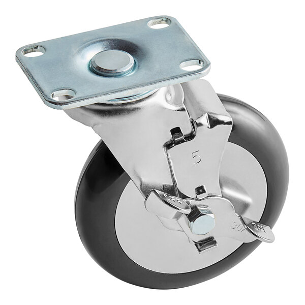 ServIt 423PCSCWD 5" Swivel Plate Caster with Brake for Holding / Proofing Cabinets
