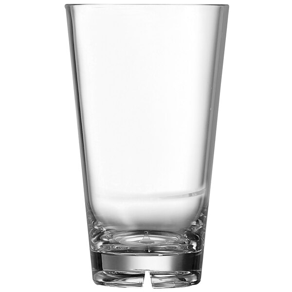 An Arcoroc stackable cooler glass with a clear bottom on a white background.