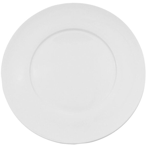 A CAC Paris white porcelain plate with a round edge.