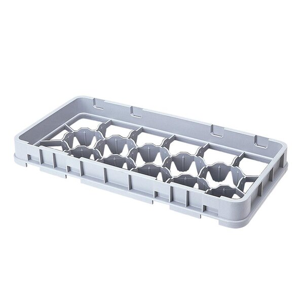 A gray plastic tray with 17 compartments.