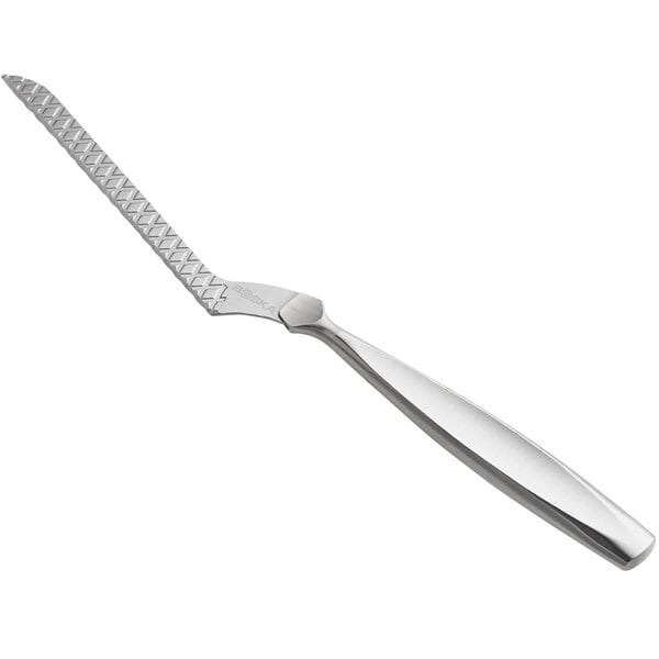 A Boska stainless steel cheese knife with a long handle.