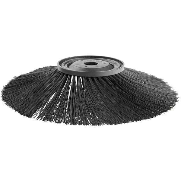 A black round object with long bristles, a Lavex side brush.