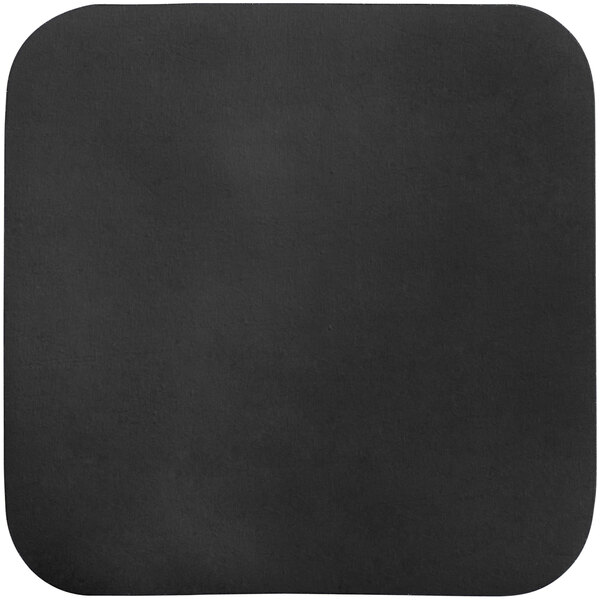 A black square Waterloo Sound Dampening Patch for a sink bowl side on a white background.
