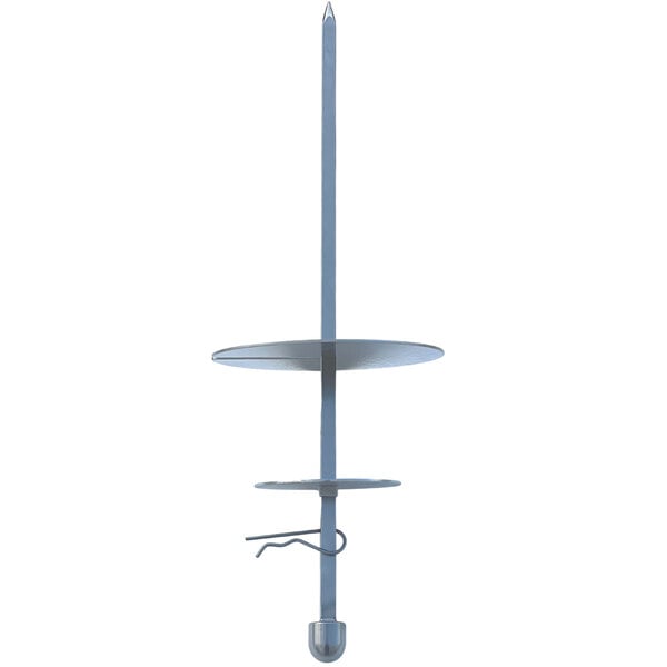 Inoksan skewer set for vertical broilers on a round metal stand with a round base.