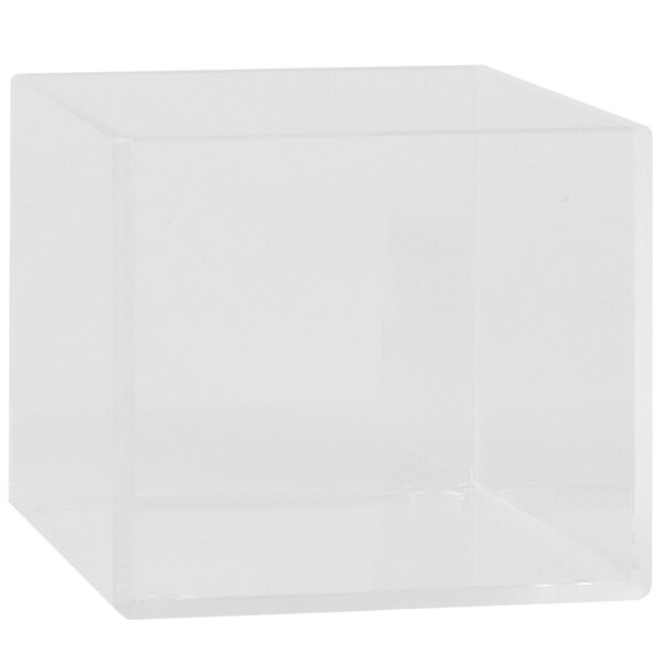 A clear plastic box on a white background.